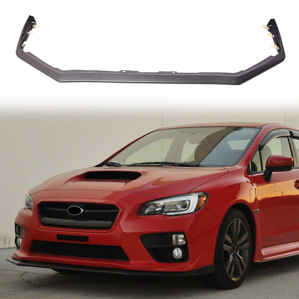 2015-2017 Subaru WRX STI Carbon Paint Front Bumper Lip Spoiler ABS