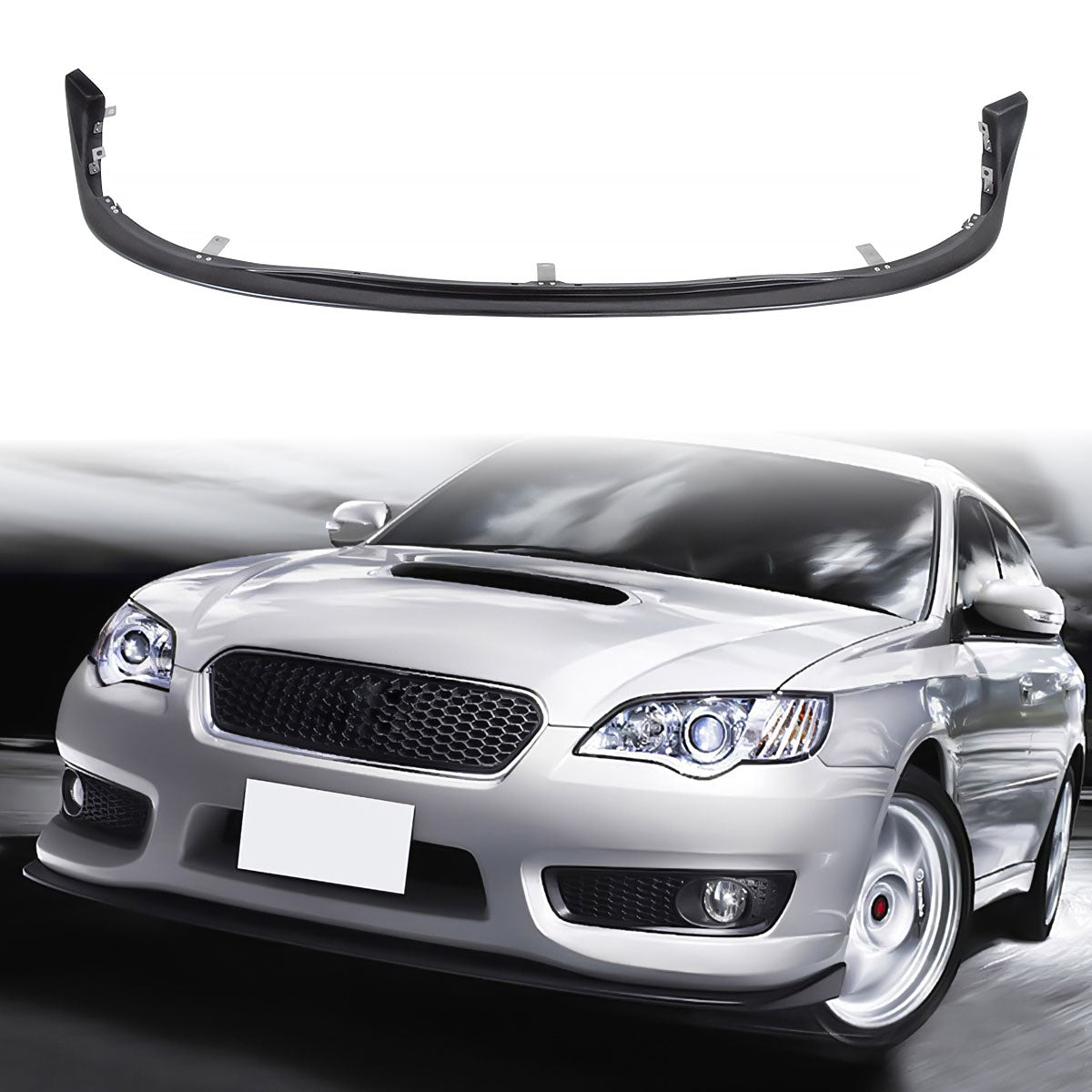 2008-2010 Subaru Legacy (JDM Bumper Only) Black Front Bumper Lip PU
