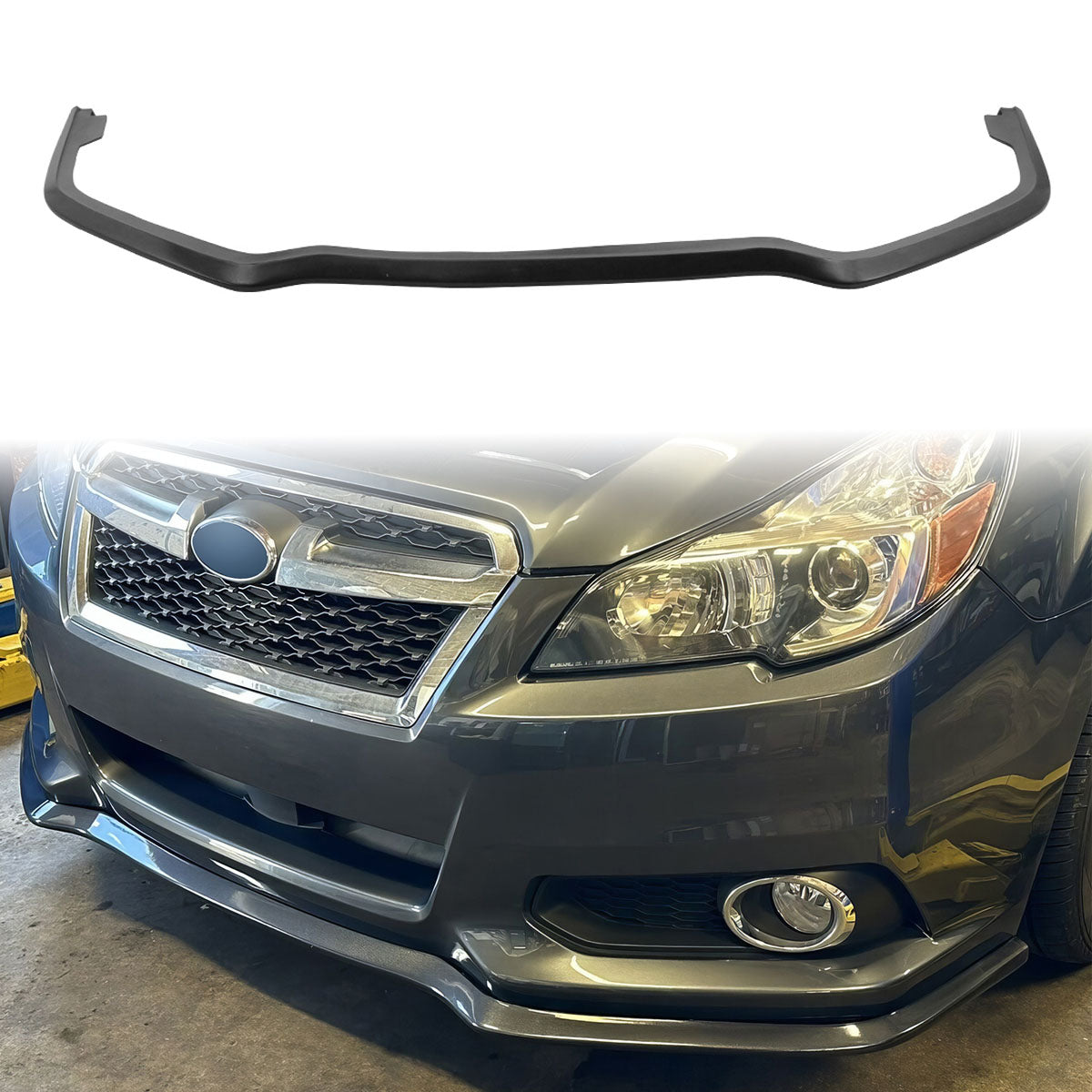 2013-2014 Subaru Legacy SM Style Black Front Bumper Lip Spoiler PU