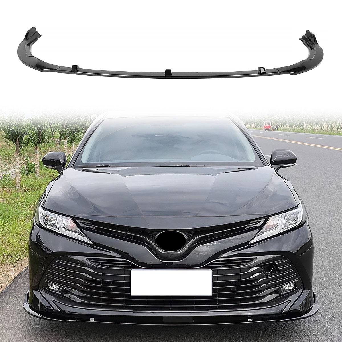 2018-2020 Toyota Camry LE Style Front Bumper Lip PP 4Dr