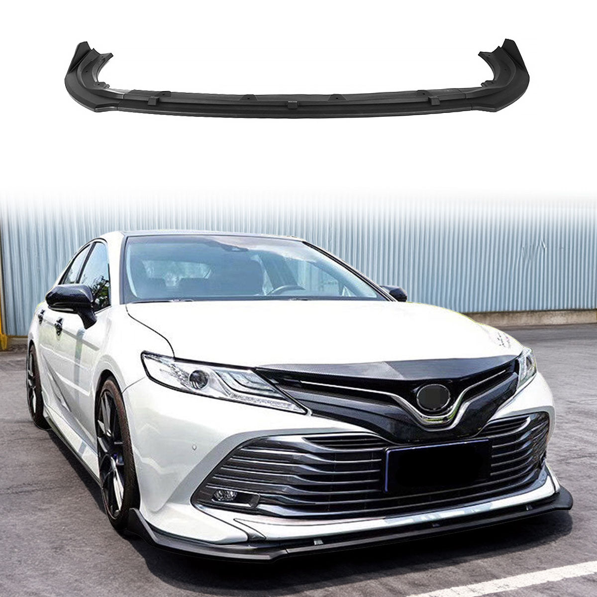 2018-2020 Toyota Camry XLE LE V2 Style Matte Front Lip Splitter PP 3PC