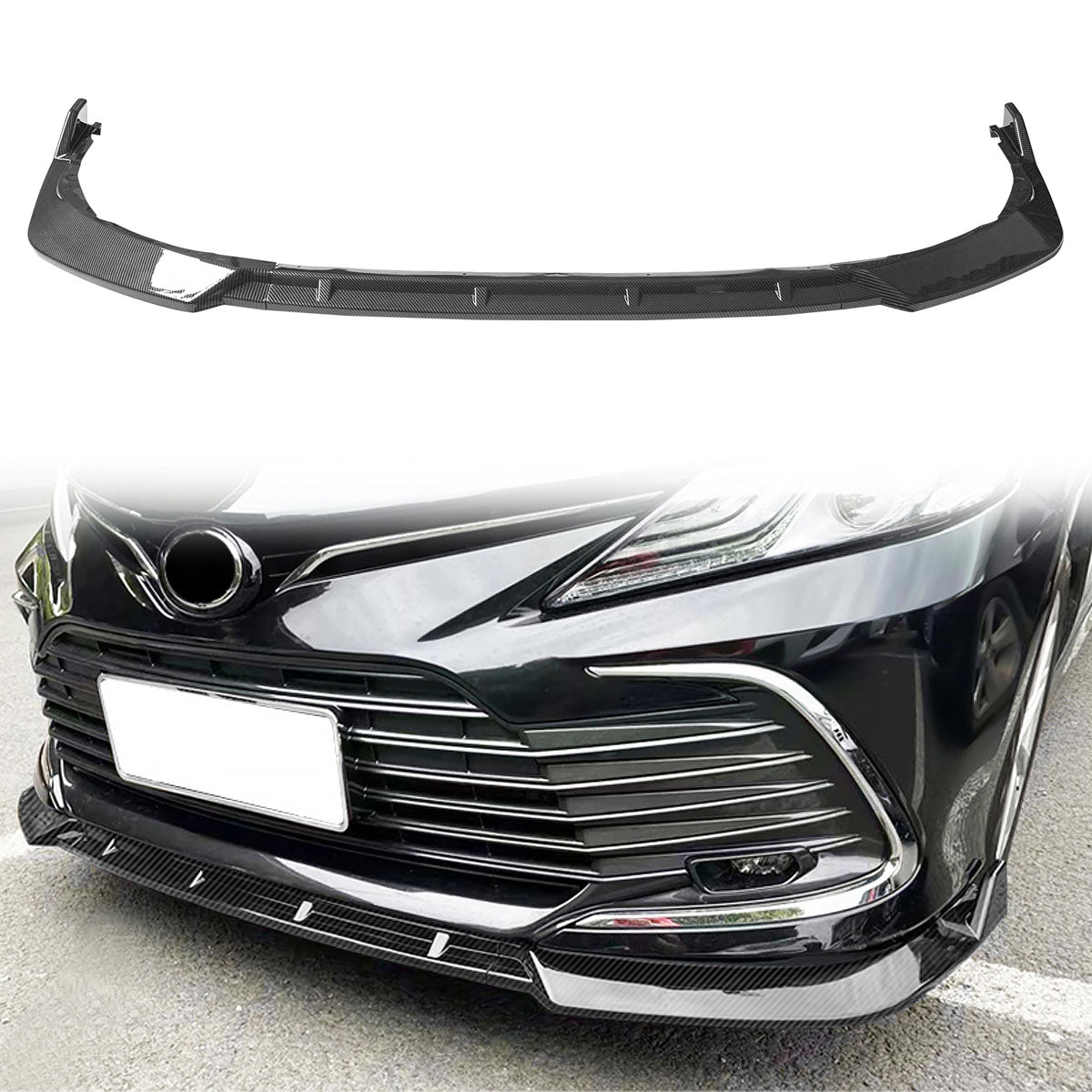 2021-2023 Toyota Camry LE Front Bumper Lip IKON Style PP 3PC