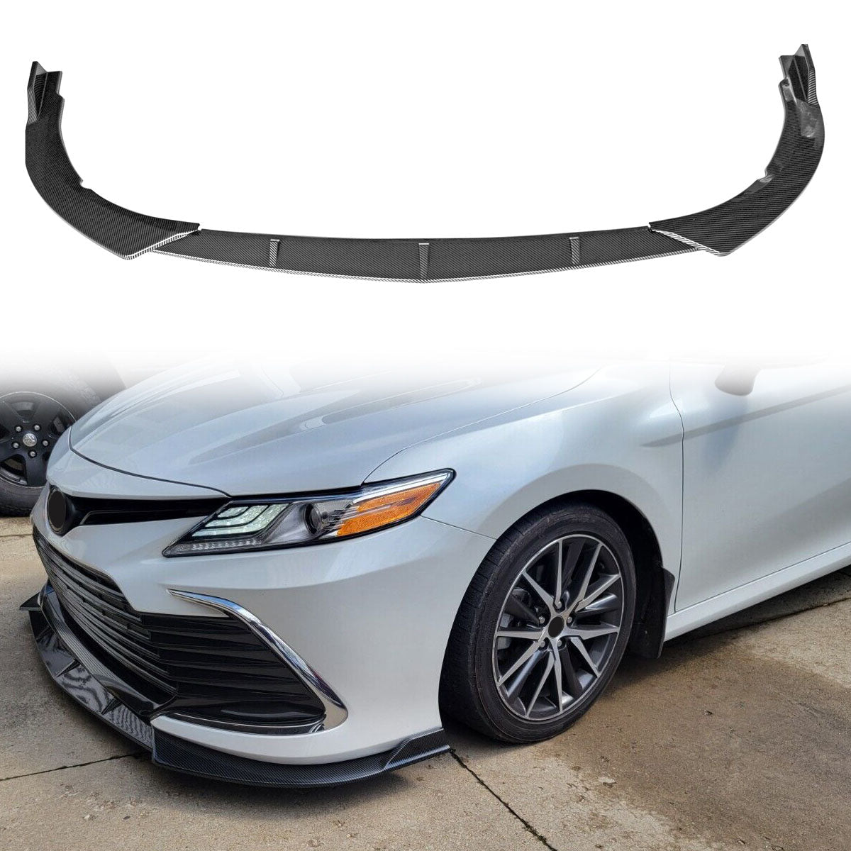 2021-2023 Toyota Camry LE IKON Style Front Bumper Lip Spoiler PP 3PC