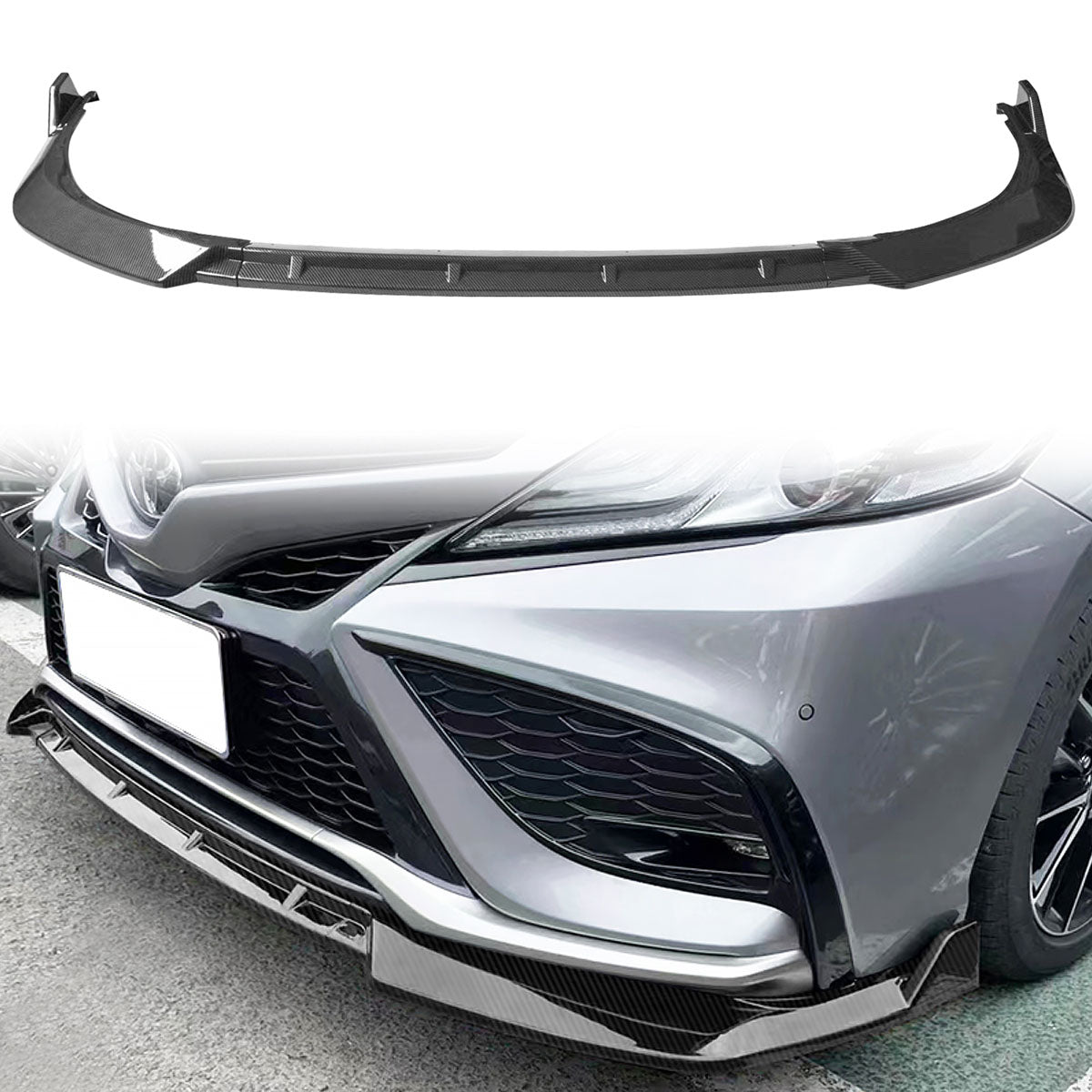 2021-2023 Toyota Camry SE Front Bumper Lip IKON Style PP 3PC