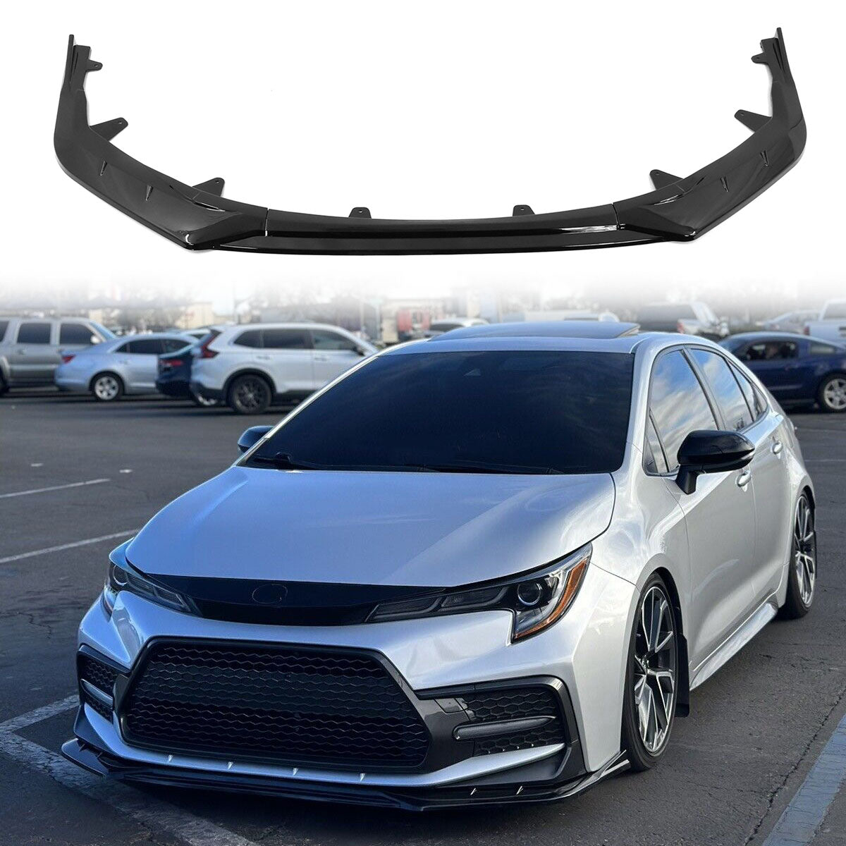 2020-2022 Toyota Corolla SE XSE 4Dr IKON Style Front Bumper Lip PP 3PC