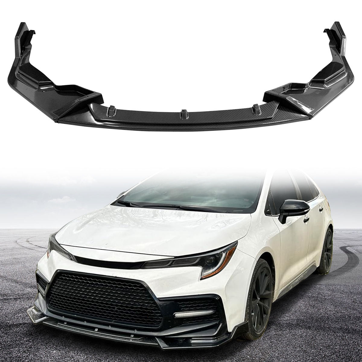 2020-2022 Toyota Corolla SE XSE C Style Front Bumper Lip PP 3PC