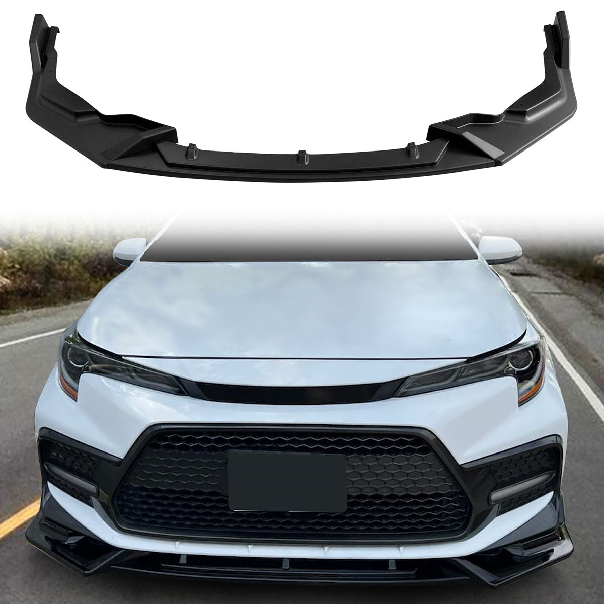 2020-2022 Toyota Corolla SE XSE C Style Front Bumper Lip PP 3PC