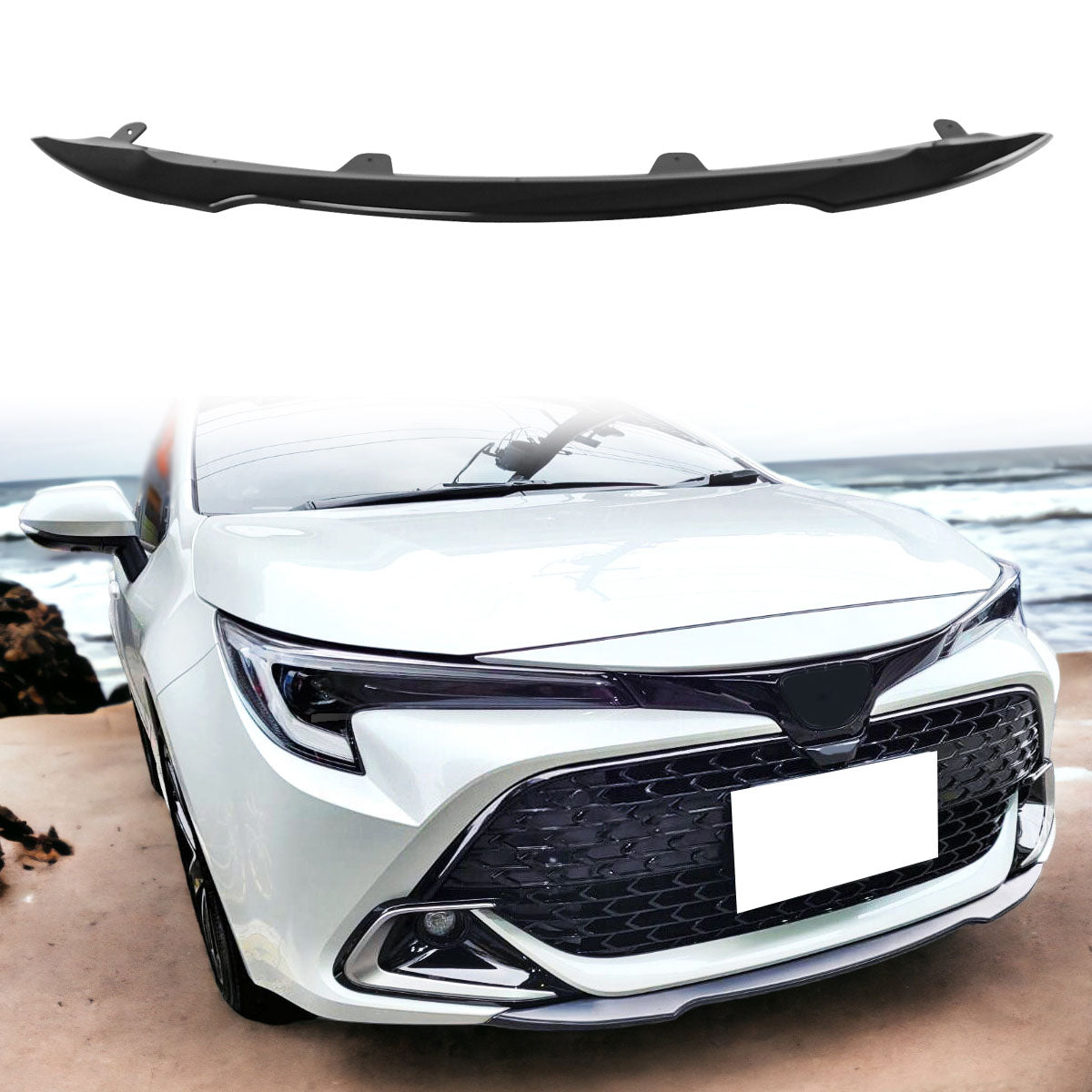 2022-2025 Toyota Corolla Auris 3rd 5-Door Gloss Black Front Bumper Lip