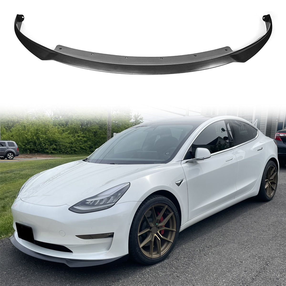 2017-2023 Tesla Model 3 Front Lip Spoiler PP IKON Style