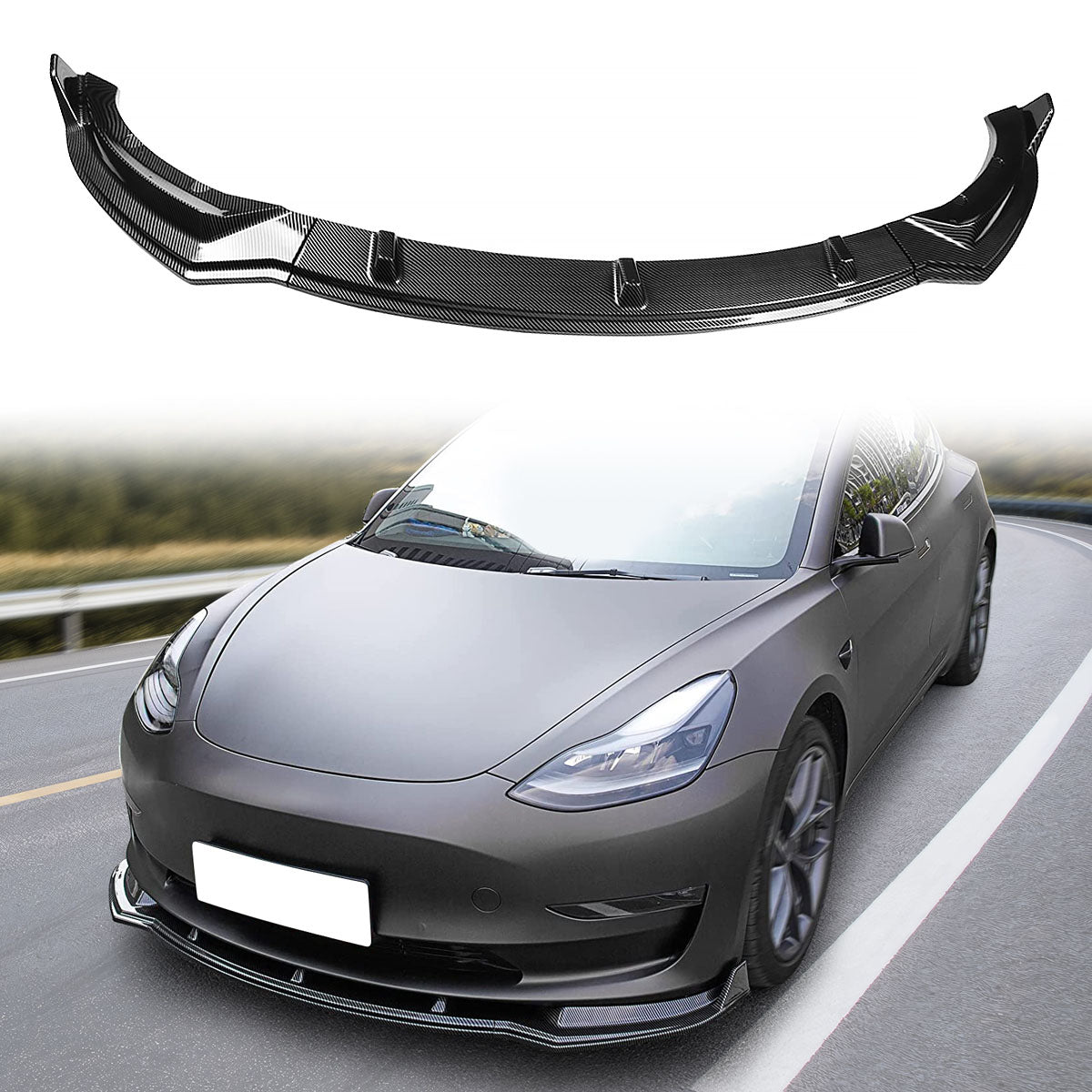 2017-2023 Tesla Model 3 IKON Style Front Bumper Lip PP