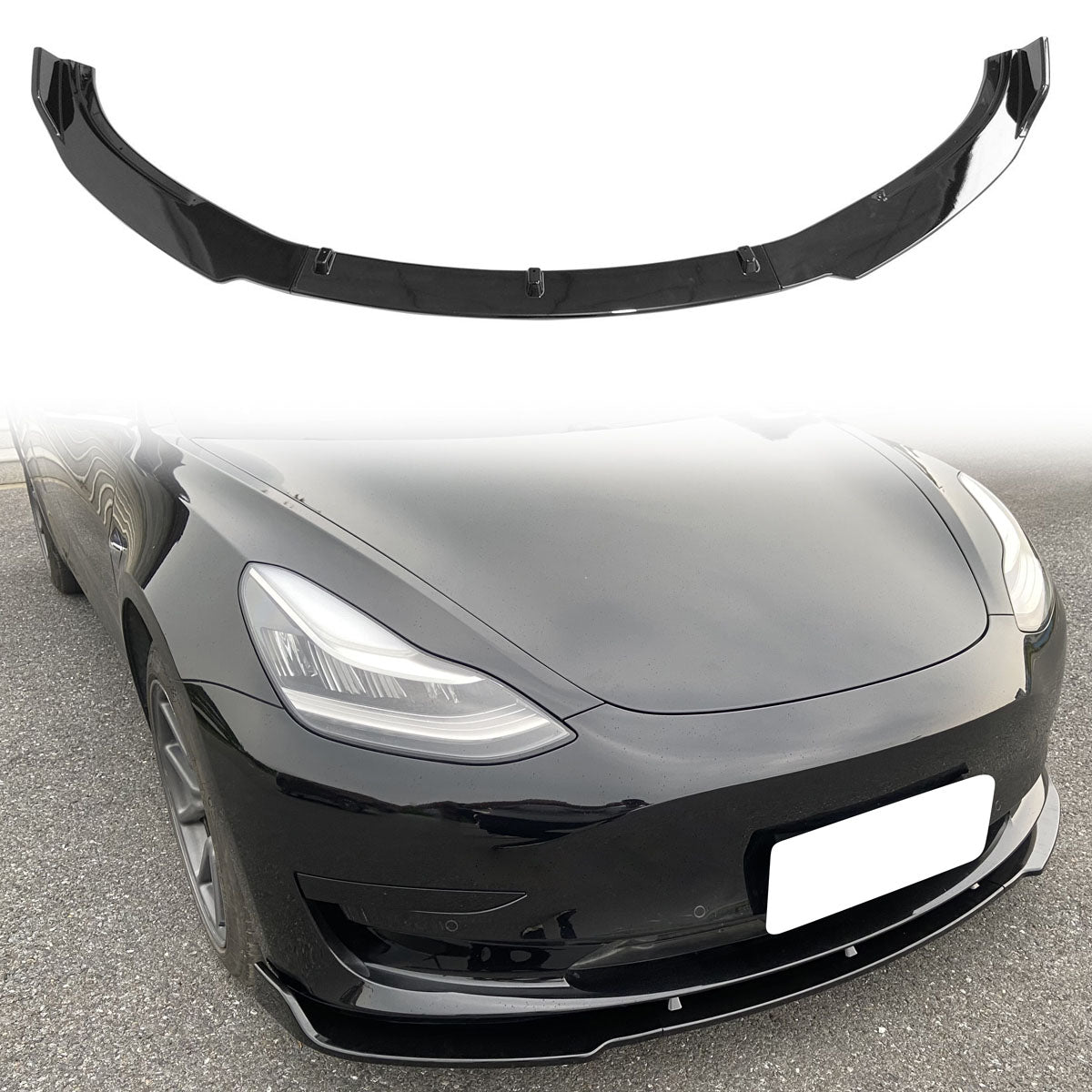 2017-2023 Tesla Model 3 4DR IKON Front Bumper Lip PP