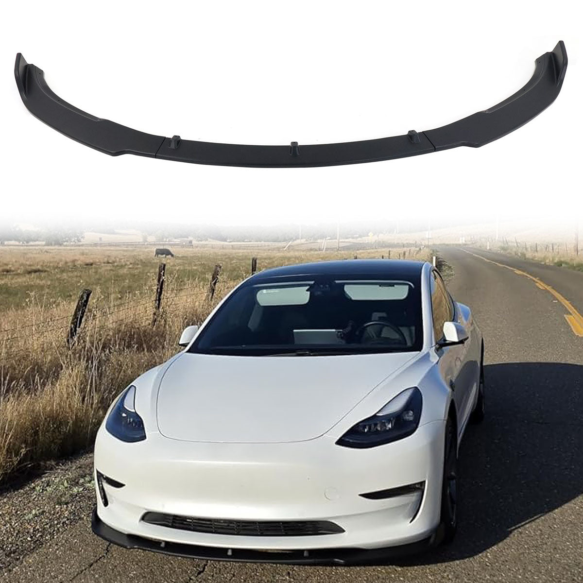 2017-2023 Tesla Model 3 4DR IKON Front Bumper Lip PP