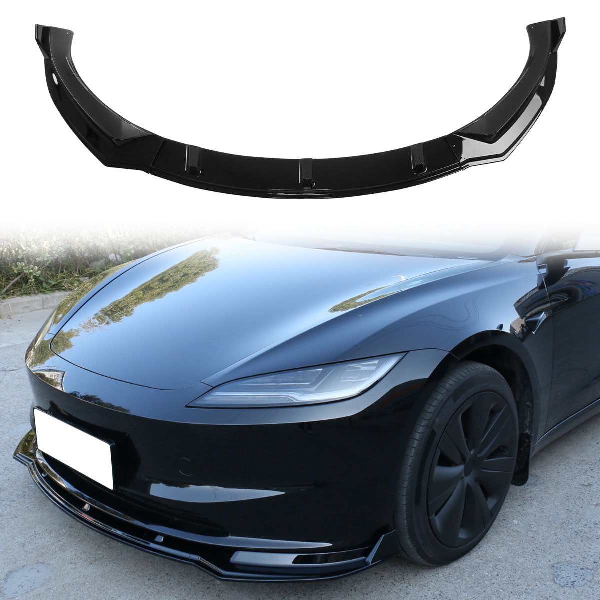 2024-2025 Tesla Model 3 IKON Style 3PC Front Bumper Lip PP