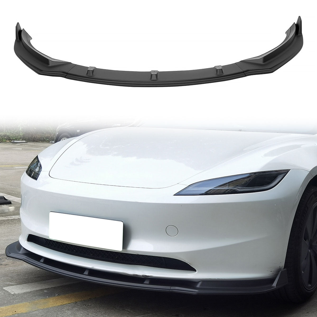 2024-2025 Tesla Model 3 IKON Style 3PC Front Bumper Lip PP