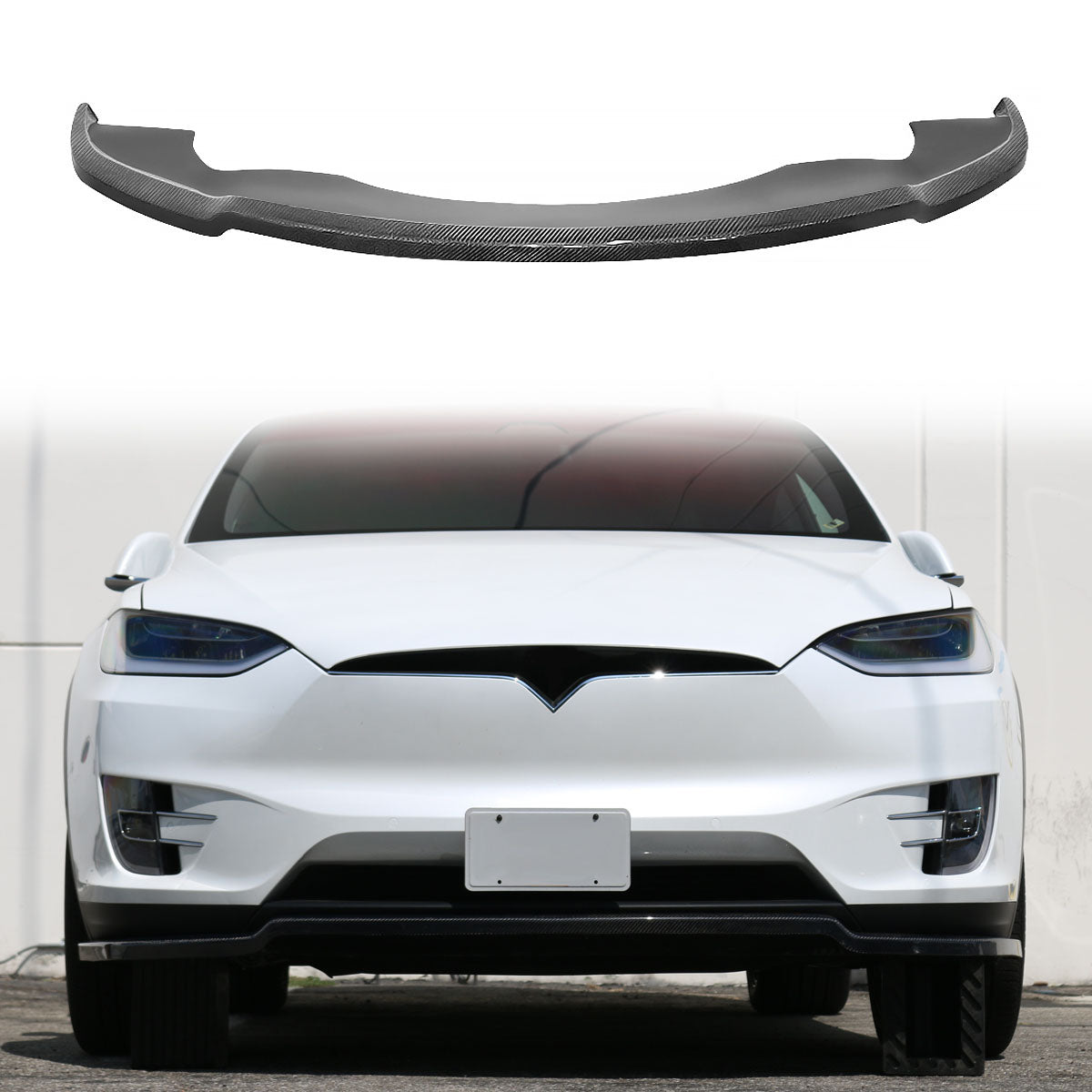 2016-2020 Tesla Model X MX Style Front Lip Splitter Carbon Fiber