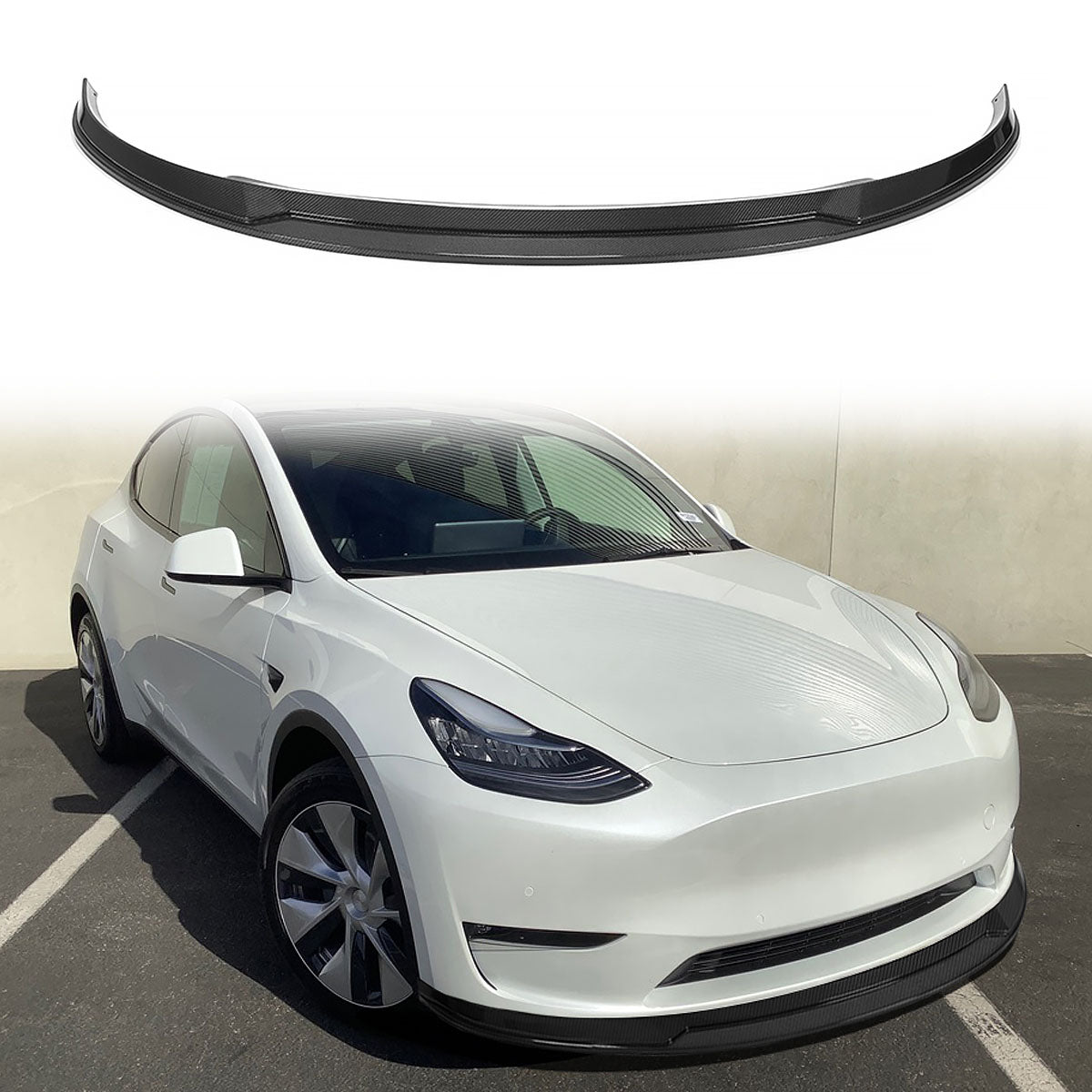 2020-2024 Tesla Y IKON Real Carbon Fiber Front Bumper Lip Spoiler