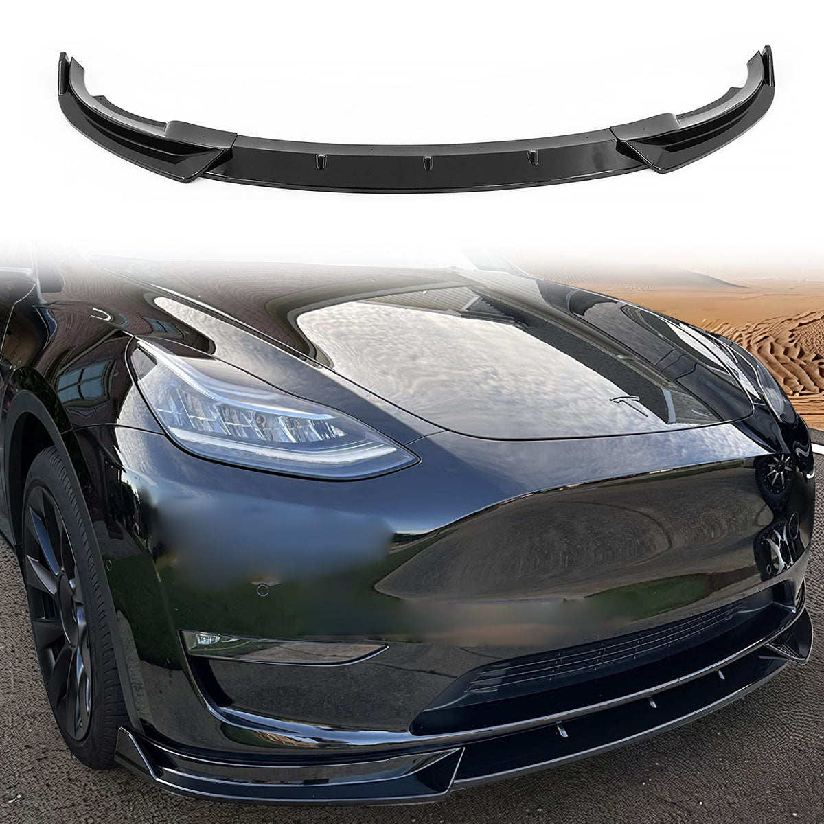 2020-2023 Tesla Y IKON Style Front Bumper Lip PP 3PC