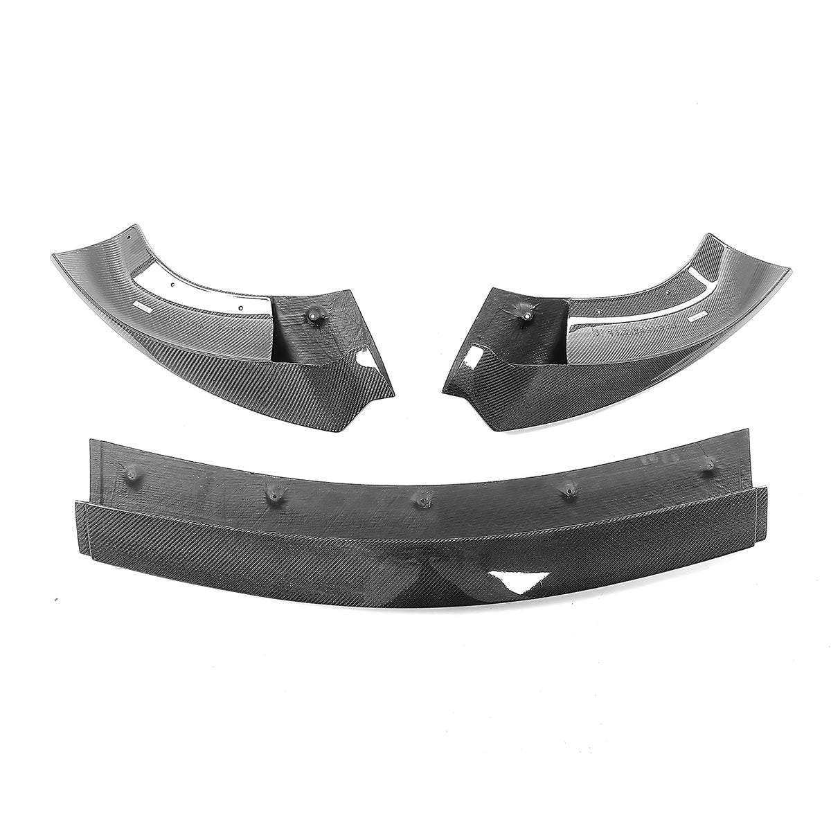 2020-2024 Tesla Y Track Pack Gloss Black Front Bumper Lip Carbon Print
