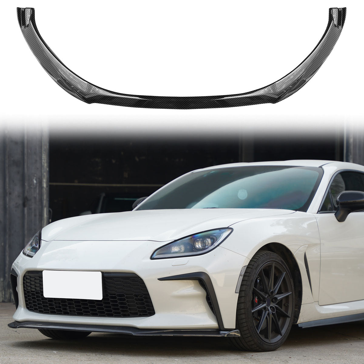 2022-2025 Toyota GR86 V7 Style Front Bumper Lip Carbon Fiber Print ABS