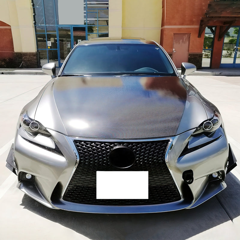 Universal 4PC Carbon Fiber Print Canards PU Front Bumper Lip Splitter
