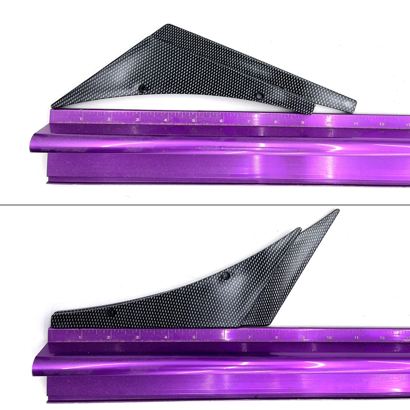 Universal 4PC Carbon Fiber Print Canards PU Front Bumper Lip Splitter