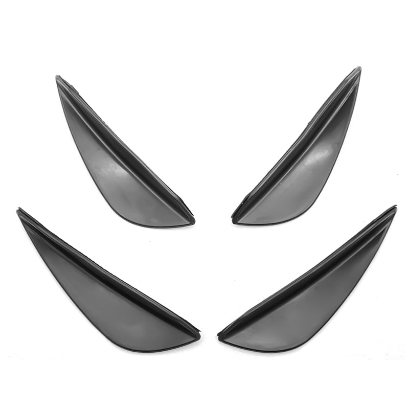 Universal 4PC Black Carbon Fiber Print Front Lip Splitter Canards Fin