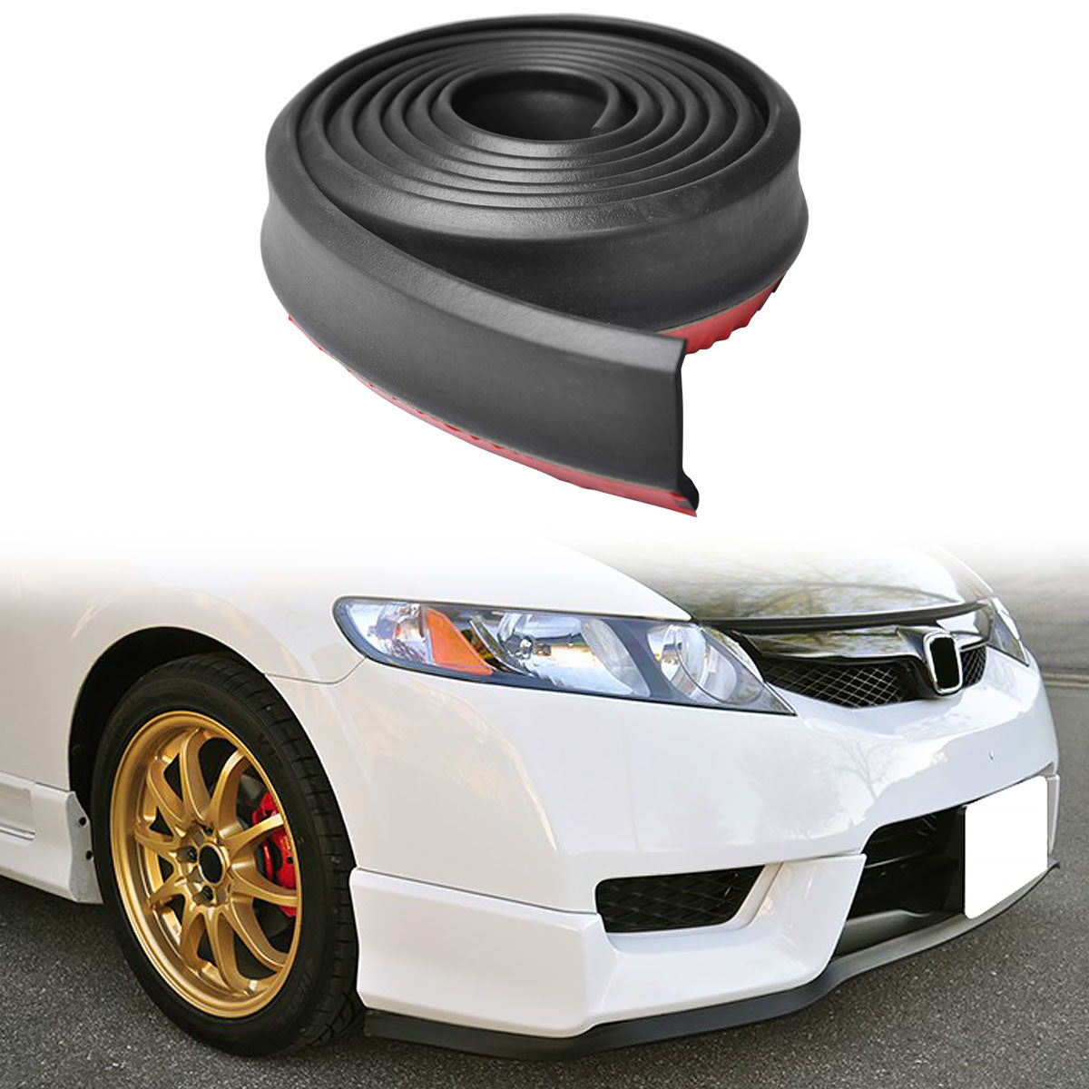 Universal 100in Foam Front Bumper Lip Splitter Spoiler Valance Chin