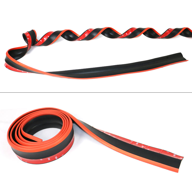 Universal 100" Inch Type 1 Front Bumper Lip Spoiler Black Red Trim