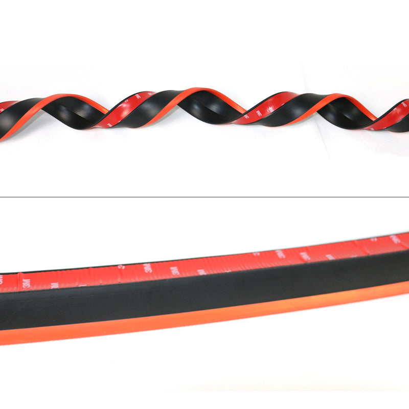 Universal 100" Inch Type 1 Front Bumper Lip Spoiler Black Red Trim