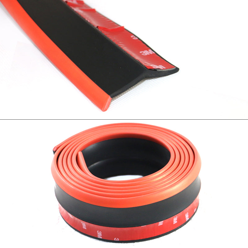 Universal 100" Inch Type 1 Front Bumper Lip Spoiler Black Red Trim
