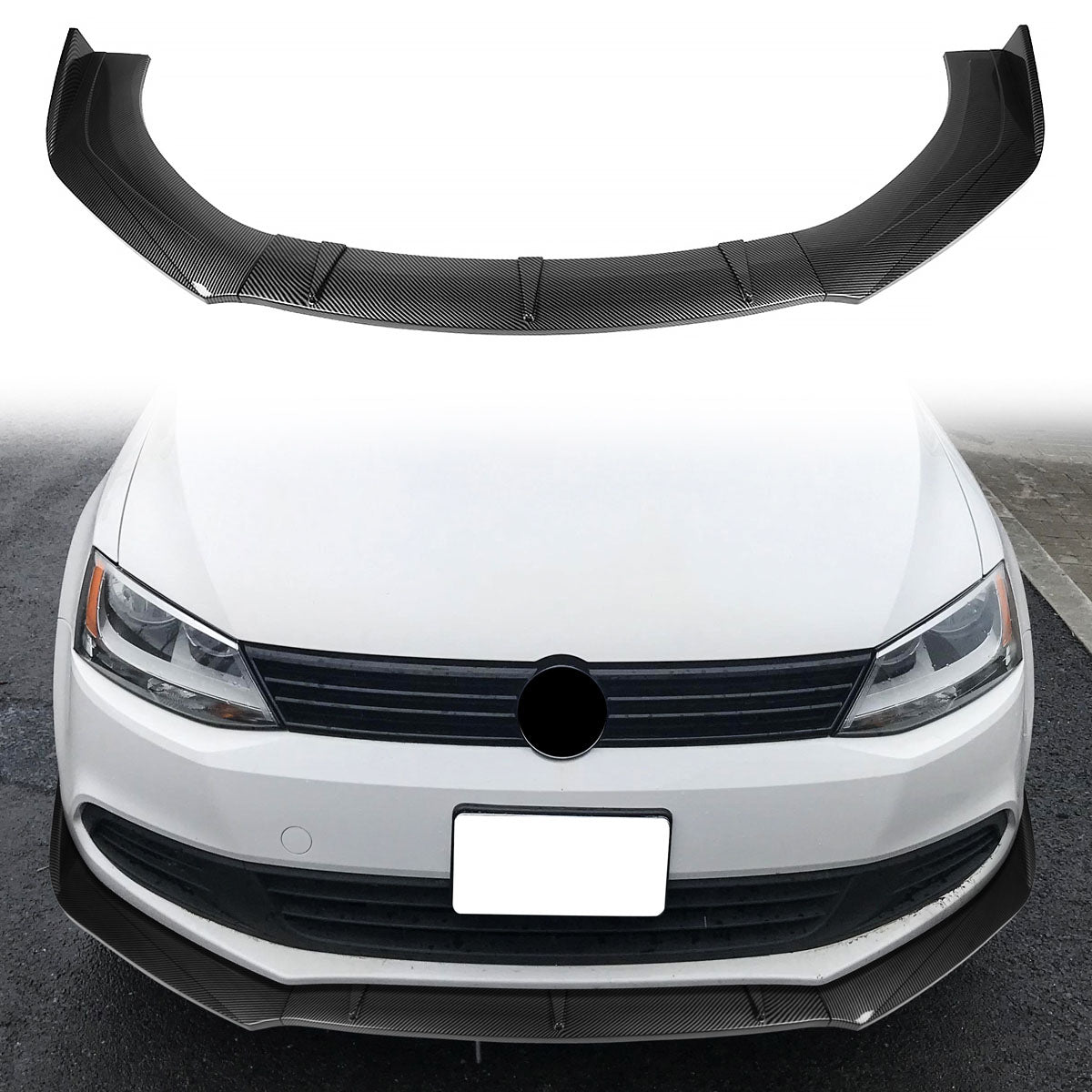Universal Valance Front Bumper Lip Splitter Chin Spoiler 3PC PP
