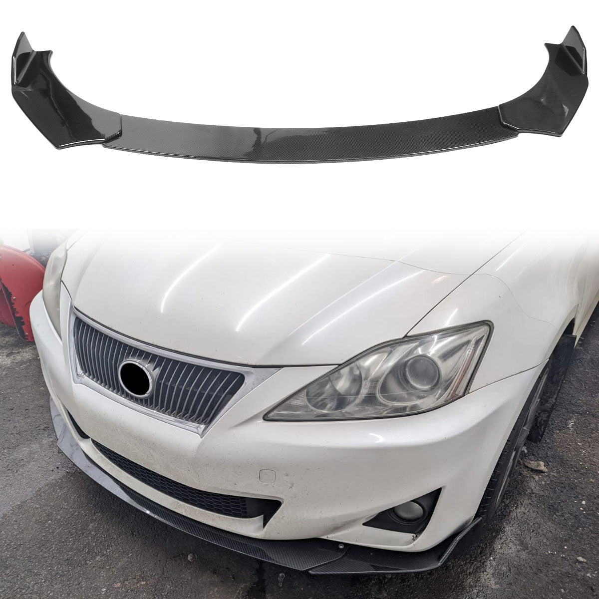 Universal 62"-66" A Style Front Bumper Lip ABS 3PC