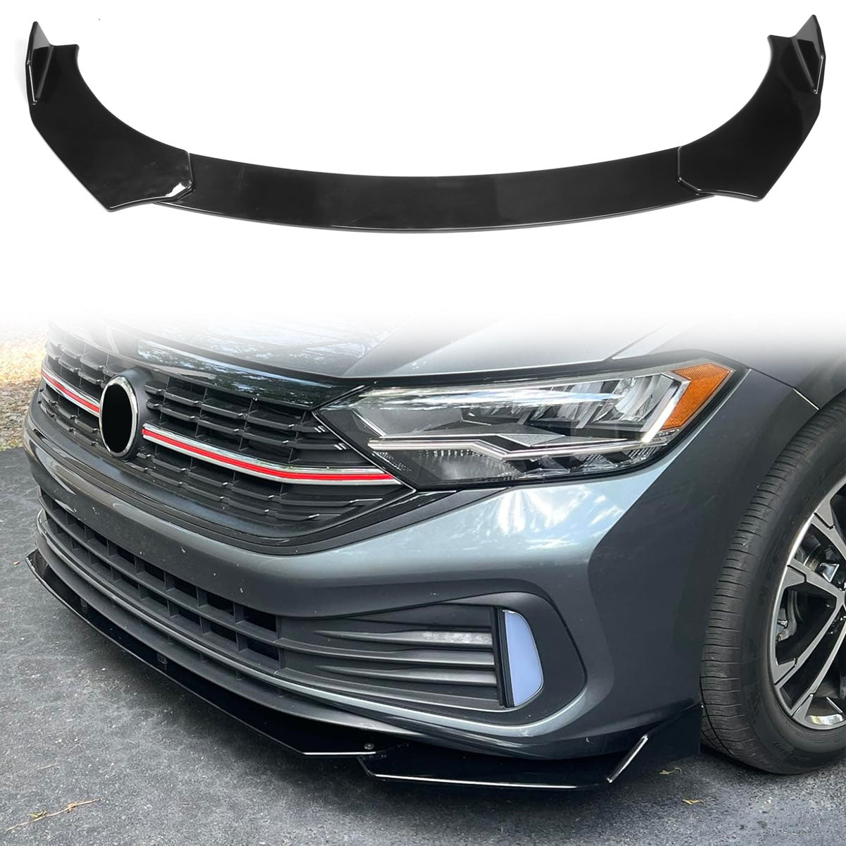 Universal 62"-66" A Style Front Bumper Lip ABS 3PC
