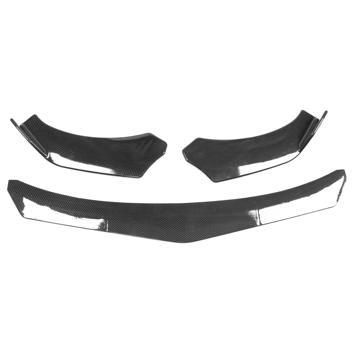 Universal 62"-66" Adjustable B Style CF Print Front Bumper Lip 3PCS