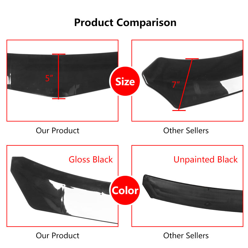 Universal 62"-66" Adjustable B Style Front Bumper Lip 3PC