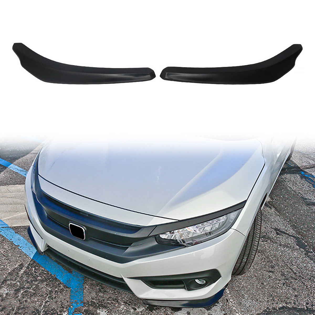 Universal 24x4" IKON Style Add On Front Bumper Lip Splitter PP 2PCS