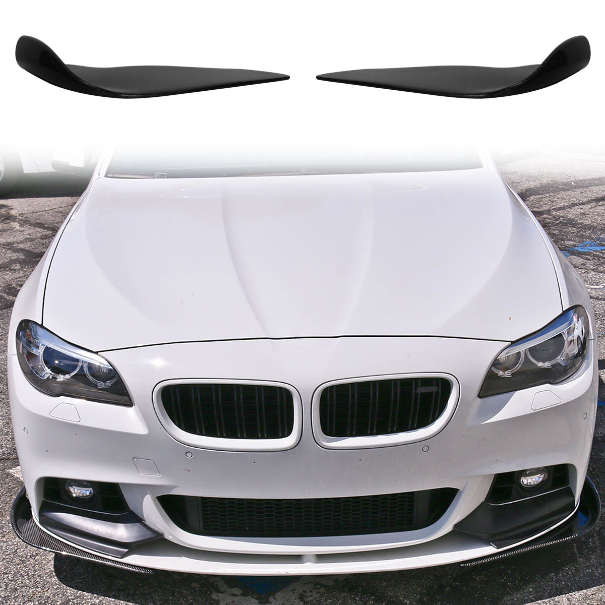 Universal Type 2 Front Bumper Lip Splitter Winglet Carbon Fiber