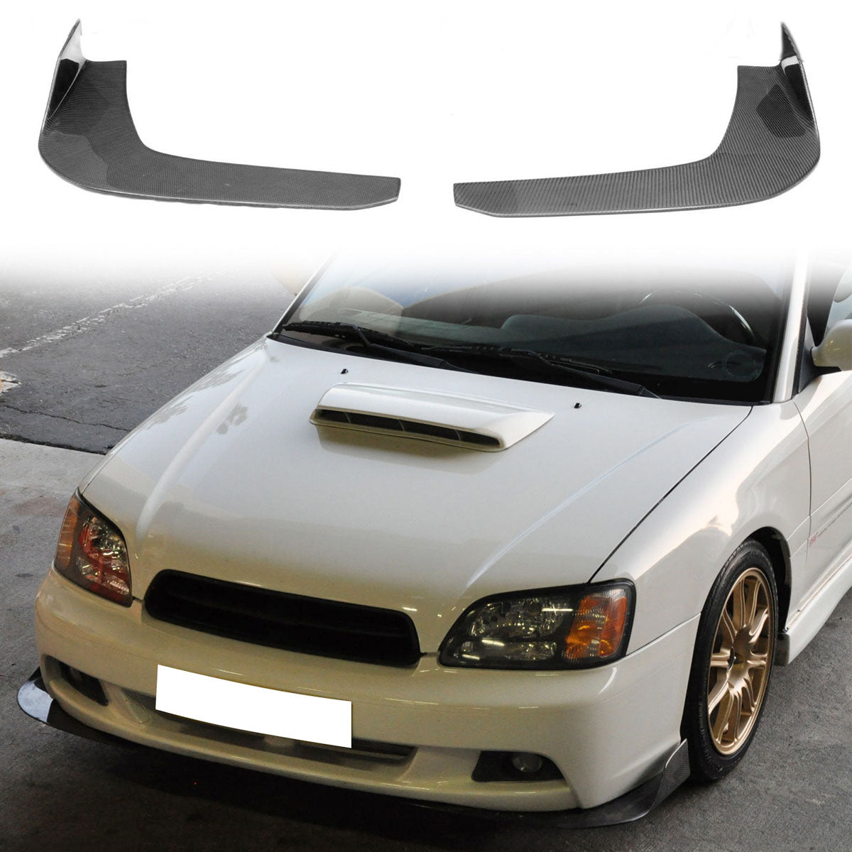 Universal Type 3 Front Bumper Lip Splitter Winglet Carbon Fiber