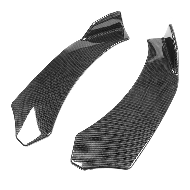 Universal 2PC Carbon Fiber Print Front Bumper Lip Splitter