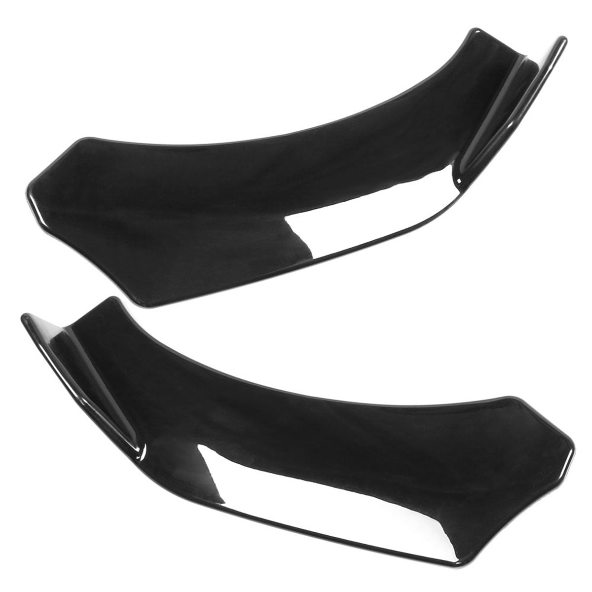 Universal Gloss Black Front Lip Splitter Chin Spoiler Air Dam 2PC