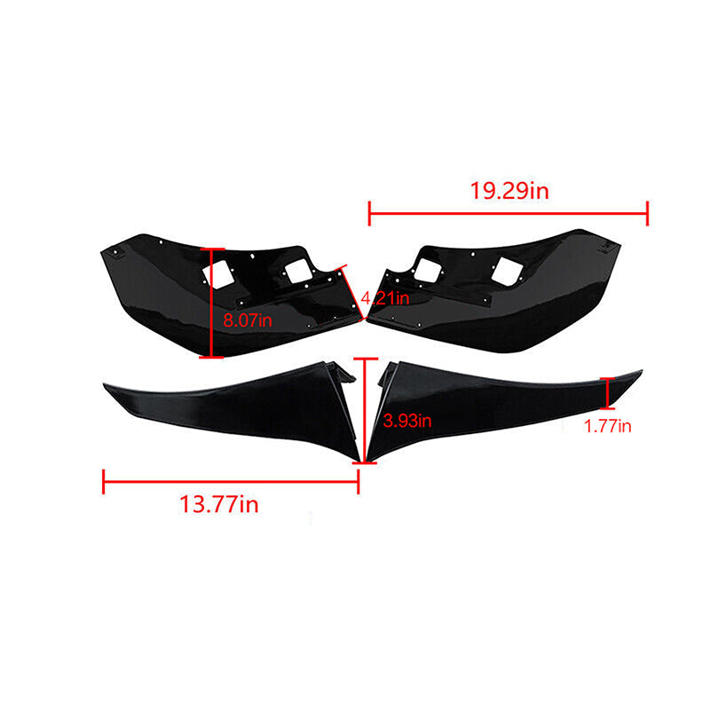 2015-2023 Ford Mustang GT500 Style 2PC Front Bumper Corner Winglets PP