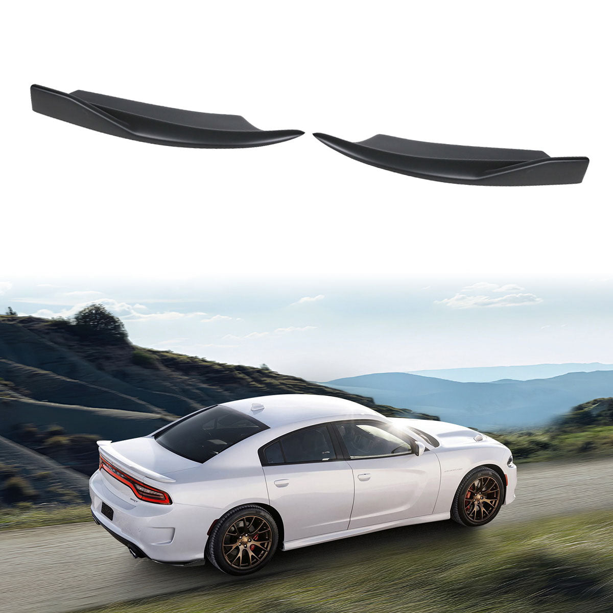 Rear Diffuser for 2020-2023 Dodge Charger V2 Style Matte Black Rear Bu