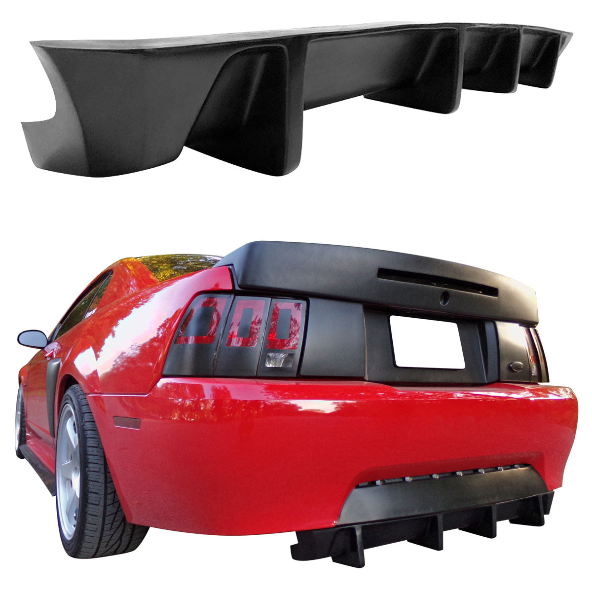1999-2004 Ford Mustang MDA Style Rear Diffuser Valance Splitter PU