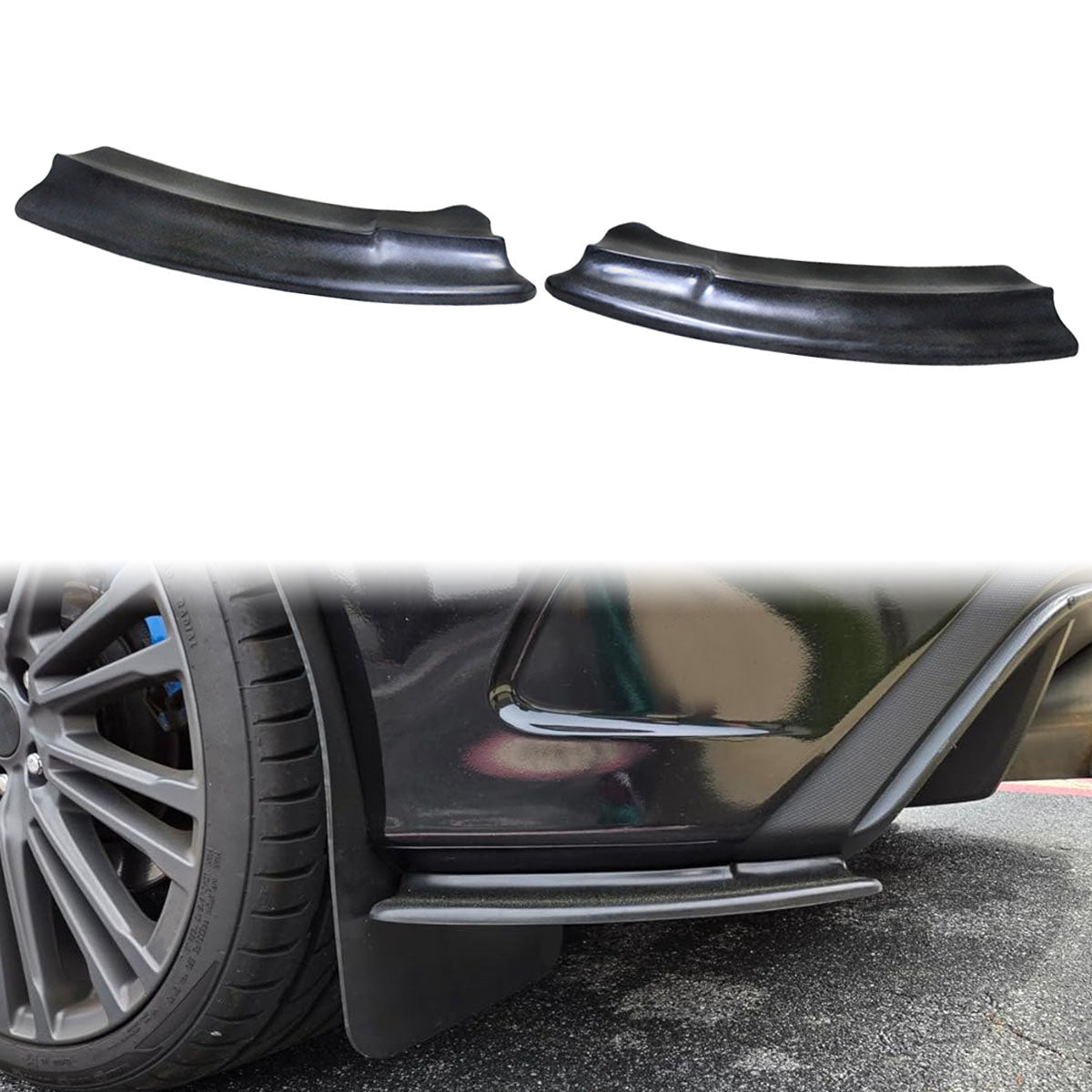 2016-2018 Ford Focus RS Unpainted Black Rear Bumper Lip Aprons PU
