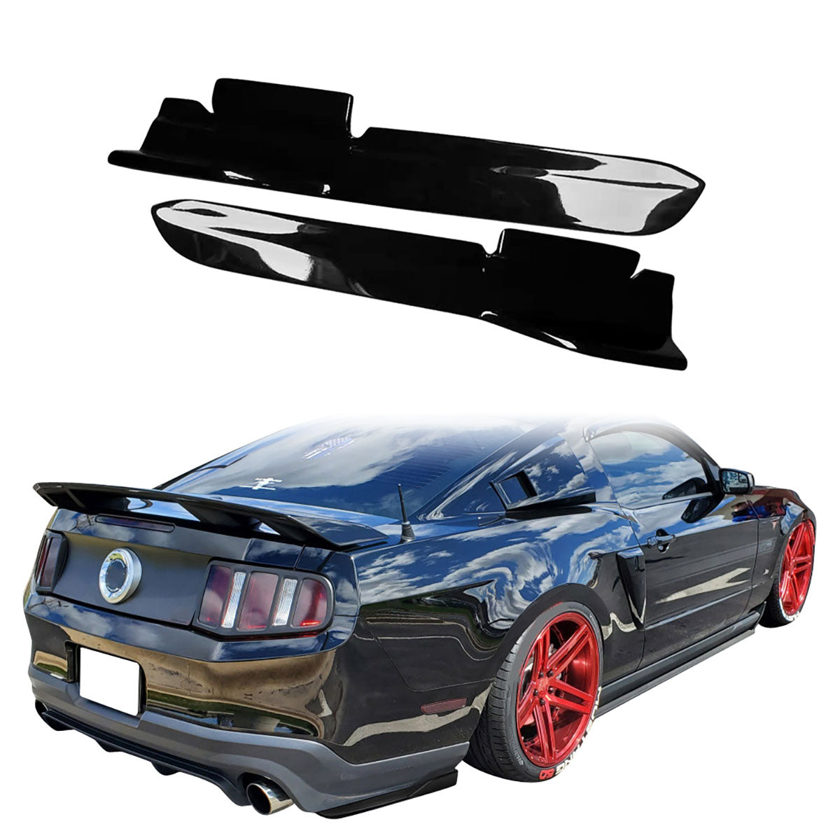 2010-2014 Ford Mustang LS Style Rear Bumper Lip Apron PP 2PC