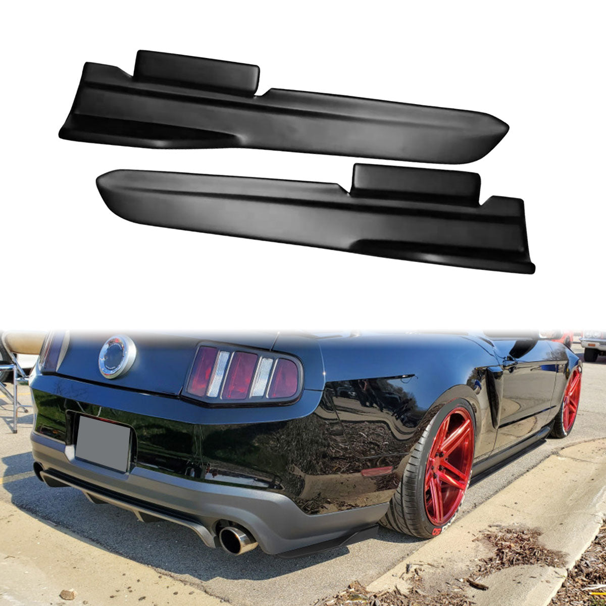 2010-2014 Ford Mustang LS Style Rear Bumper Lip Apron PP 2PC