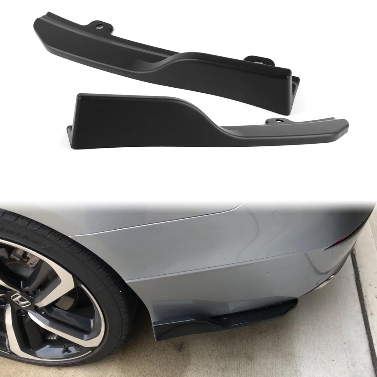 2018-2022 Honda Accord OE Style Unpainted Rear Bumper Splitters PP