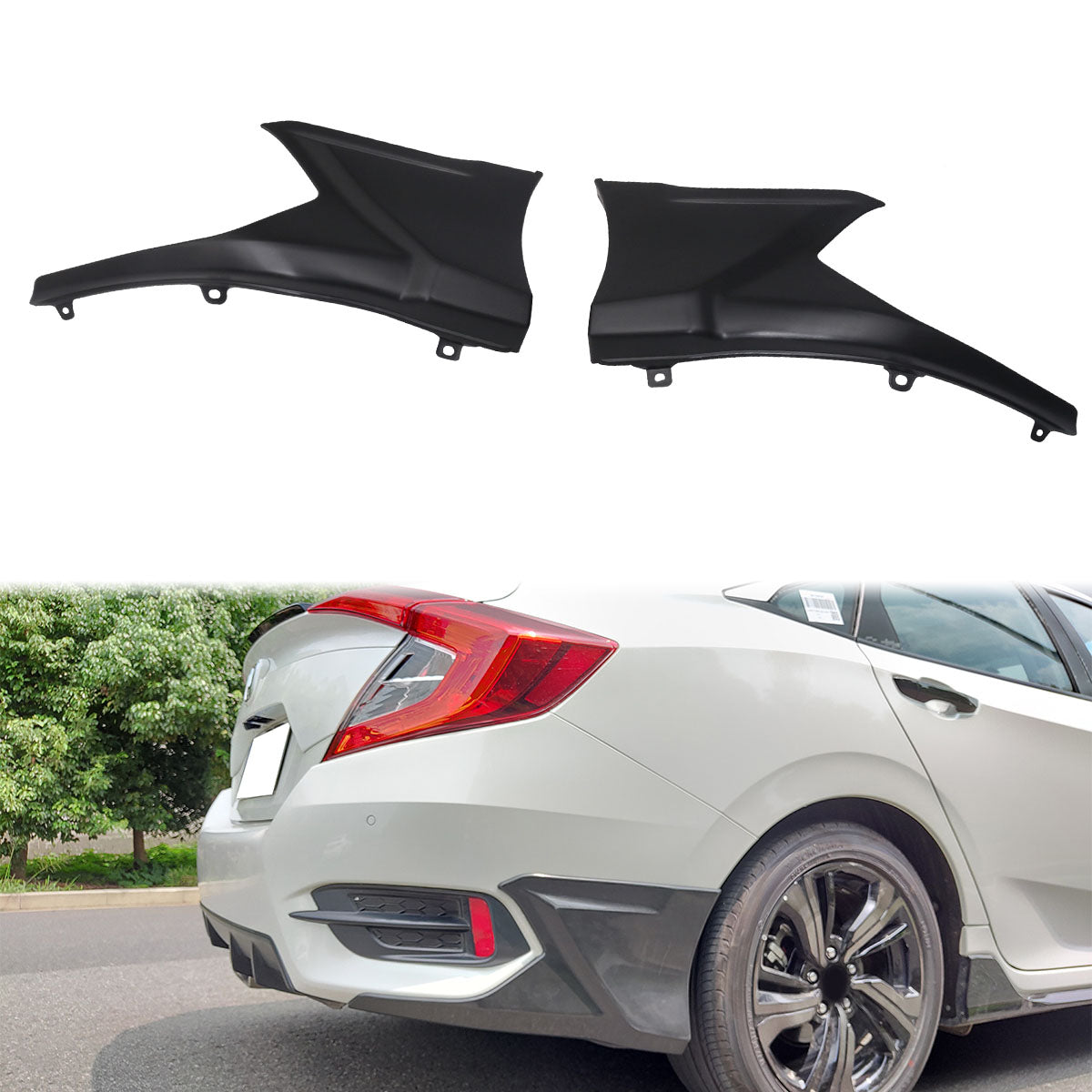 2016-2021 Honda Civic Sedan HF-P Style Rear Bumper Lip Splitter PP