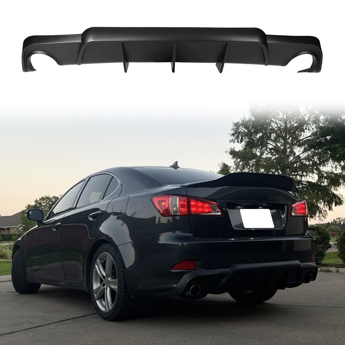 2006-2013 Lexus IS DMR Style Rear Diffuser Bumper Lip Bodykit Black PP
