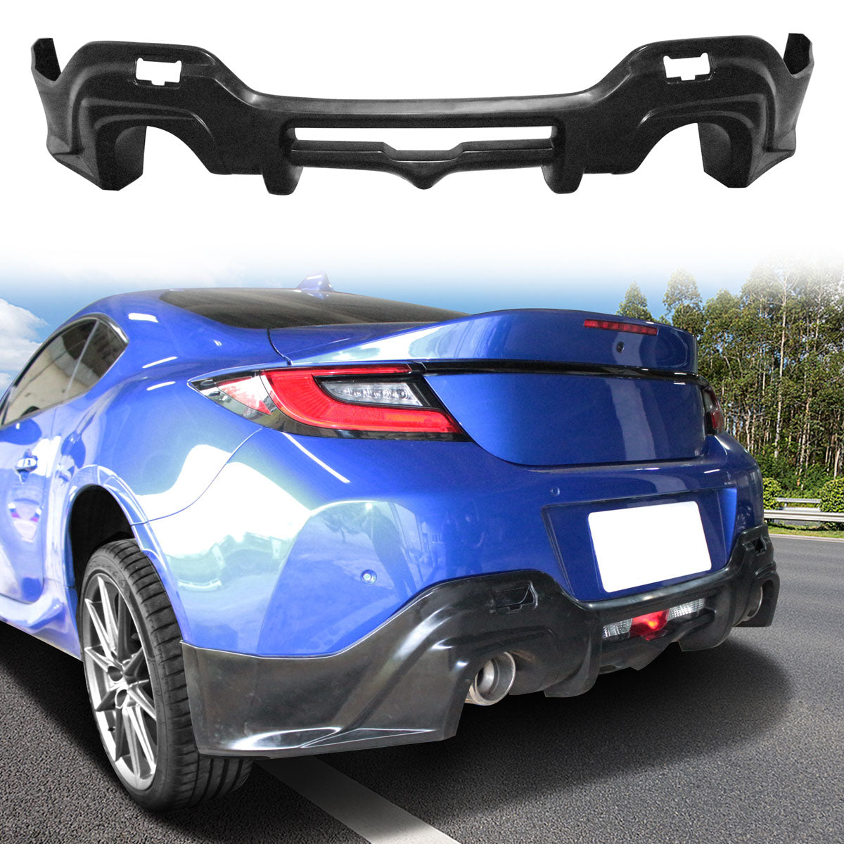 2022-2025 Subaru BRZ Toyota GR86 T Style Rear Diffuser Unpainted PU
